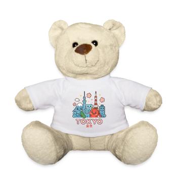 Kawaii Tokyo Skyline - Teddy Bear - white - Front