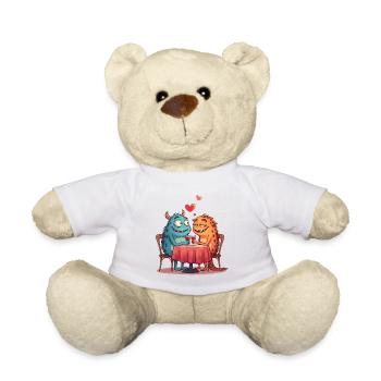 Cartoon Monster Date – Scary Halloween Couple - Teddy Bear - white - Front