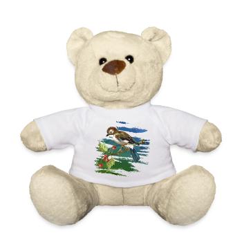 Colorful bird - Teddy Bear - white - Front