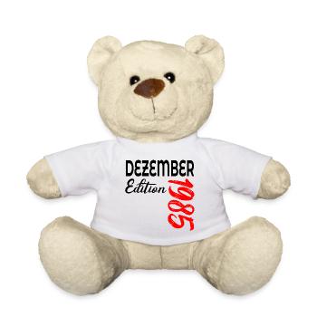 41. Geburtstag 1985 Dezember - Teddy - Weiß - Vorne
