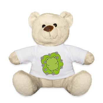 Grenouille kawaii au cœur fleuri - Nounours - blanc - Devant