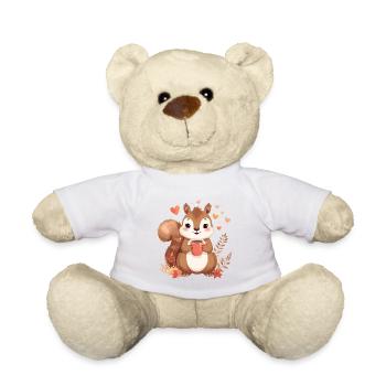 Herbstliches Eichhörnchen mit heißem Kakao - Teddy - Weiß - Vorne