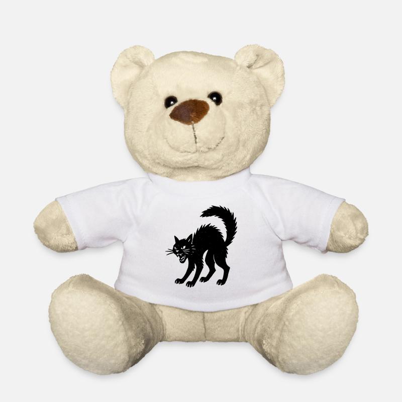 Wütende Halloween Schattenkatze Silhouette - Teddy - Weiß