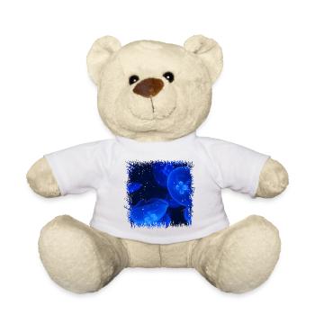 Leuchtende Blaue Quallen mit Biolumineszenz - Teddy - Weiß - Vorne