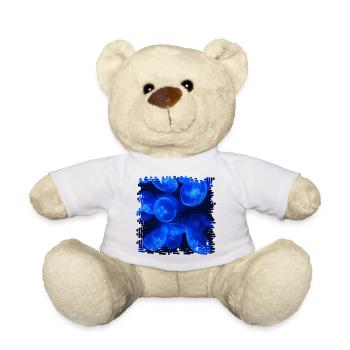 Faszinierende Biolumineszenz, Blaue Qualle - Teddy - Weiß - Vorne