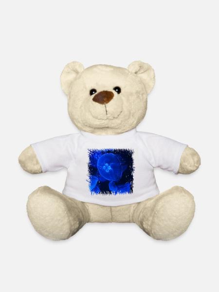 Quallen im blauen Tiefseelicht - Teddy - Weiß