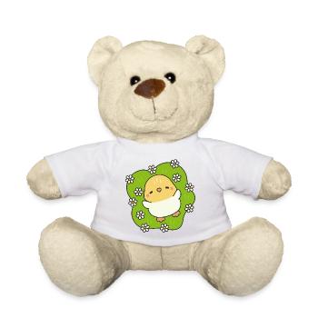 Flowering Spring Chick - Teddy Bear - white - Front