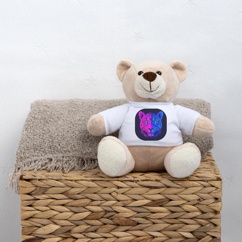 Neon Geometrischer Leopard Teddy