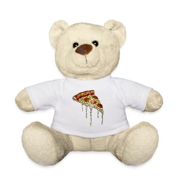 Pizza Mosaik: Künstlerisches Glasmalerei Design - Teddy - Weiß - Vorne