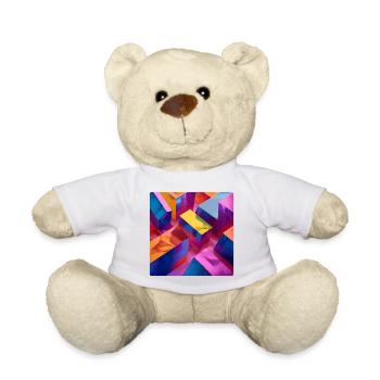 Neon 3D blocks colorful with shiny effect - Teddy Bear - white - Front