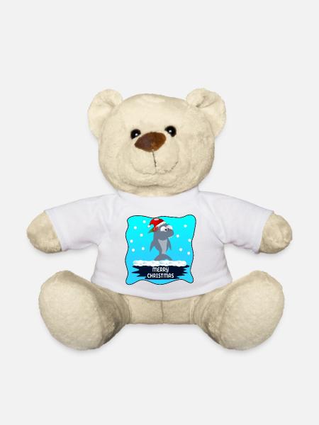 FROHE WEIHNACHTEN WÜNSCHE SHARK - Teddy - Weiß