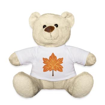 Herbstliche Ahornblatt-Silhouette - Teddy - Weiß - Vorne