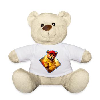 Petit lion à bonnet rouge - Nounours - blanc - Devant