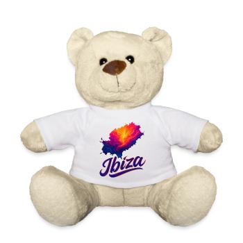 Ibiza Island Holiday Silhouette Summer Bachelor Party Gift - Teddy Bear - white - Front