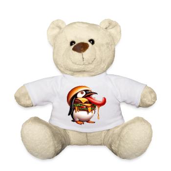 Drôle pingouin Halloween Fast Food Cheeseburger - Nounours - blanc - Devant