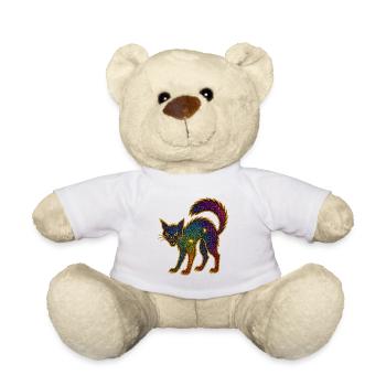 Galaktische Glitzerkatze zu Halloween - Teddy - Weiß - Vorne