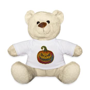 Coloré Glitter Citrouille Visage effrayant - Nounours - blanc - Devant