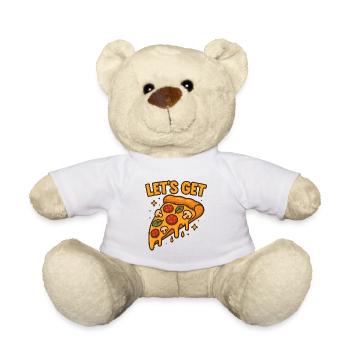 Funny Pizza Slice Let's Get Design - Teddy Bear - white - Front