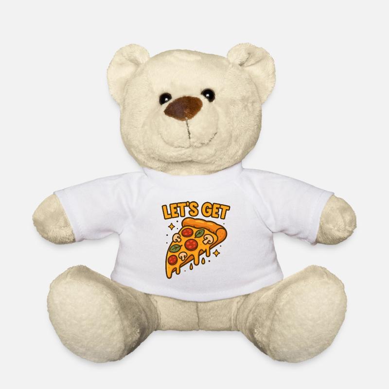 Funny Pizza Slice Let’s Get Design - Teddy - Weiß