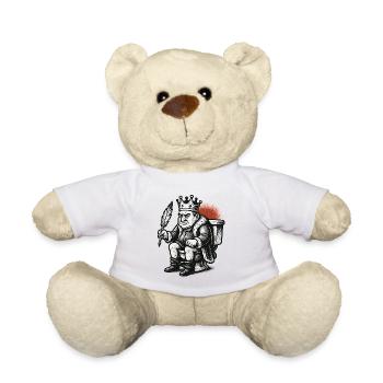King on throne with a feather - Teddy Bear - white - Front