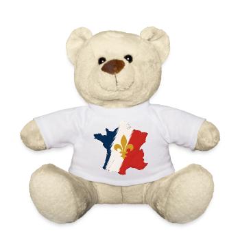 Fleur de Lis Tricolore France - Nounours - blanc - Devant