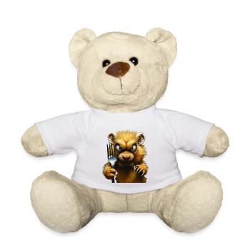 Horror-Hamster mit Gabel - Teddy - Weiß - Vorne