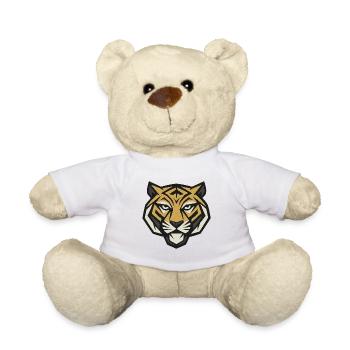 Strong tiger head – symbol of courage and strength - Teddy Bear - white - Front