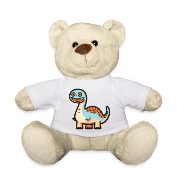 Dinosaur brontosaurus Halloween Funny - Teddy Bear - white - Front