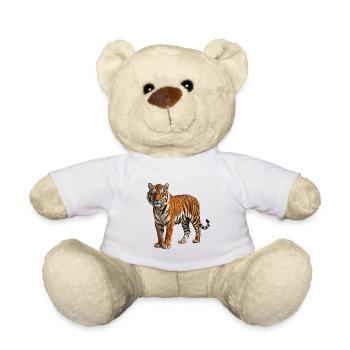 Tiger-Porträt im Aquarellstil - Teddy - Weiß - Vorne