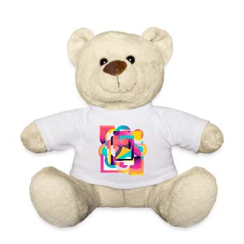 Kaleidoskopische Farbgeometrie Abstrakt - Teddy - Weiß - Vorne