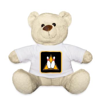 Pair of Skittles Bowling - Teddy Bear - white - Front