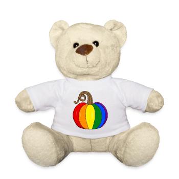 Rainbow Pumpkin PopArt - Teddy Bear - white - Front