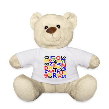 Numbers & letters by Cean - Teddy Bear - white - Front