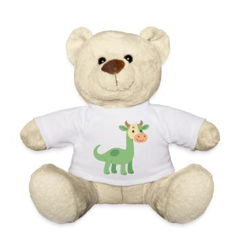 Dinosaurier mit Kuhfellkopf - Teddy - Weiß - Vorne