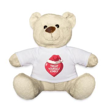 Anime Coeur Traitez-vous gentiment Noël - Nounours - blanc - Devant