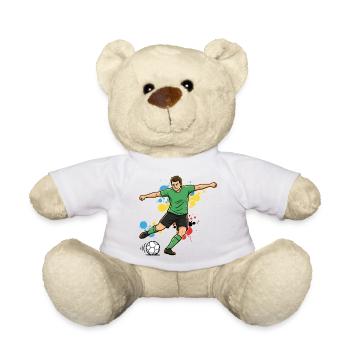 fussballspieler-comic-farbspritzer-gruen - Teddy - Weiß - Vorne