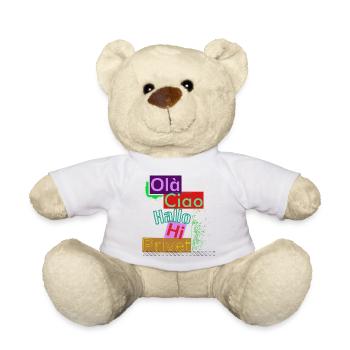 Sprachenvielfalt Farbiges Grussdesign - Teddy - Weiß - Vorne