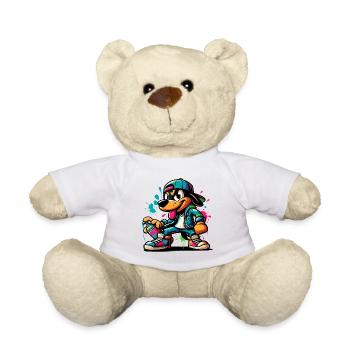 Graffiti Dog Skateboard Style - Teddy Bear - white - Front