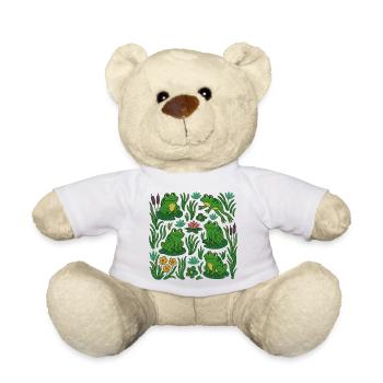 Verdant Frog Pond Scene - Teddy Bear - white - Front