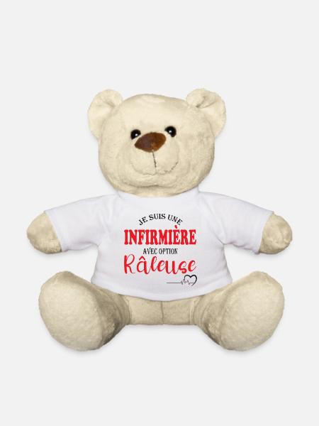 Cadeau pour une infirmière avec option râleuse - Nounours - blanc