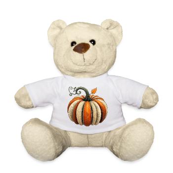 Bibliophile Kürbis Aus Büchern Herbst - Teddy - Weiß - Vorne