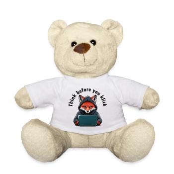Denk nach bevor du klickst - Cyber Sicherheit - Teddy - Weiß - Vorne