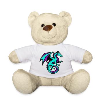 E-Sports Gaming Dragon | Modern Clan Logo - Teddy Bear - white - Front