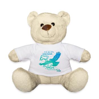 Isaiah 40:31 - Like Eagle Lettering - Teddy Bear - white - Front