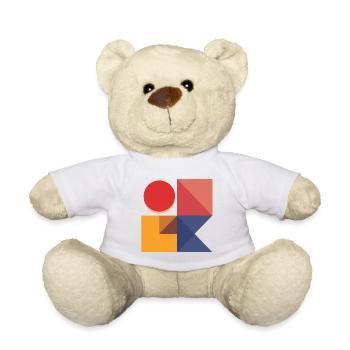 Bold Geometric Shapes — Modern Abstract Design - Teddy Bear - white - Front