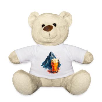 Bier und Bergpanorama - Teddy - Weiß - Vorne
