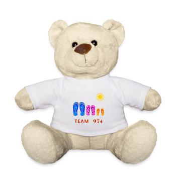 Team 974 Tropical Sun Flip Flops - Teddy Bear - white - Front