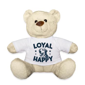 Loyal and Joyful Doggie - Teddy Bear - white - Front