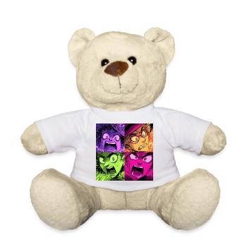 Farbenexplosion Schreie Collage Hexen - Teddy - Weiß - Vorne