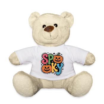 Spooky Kürbis Pop Schriftzug - Teddy - Weiß - Vorne